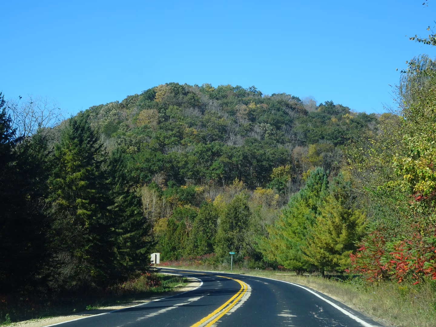 Road through the Driftless hills near Viroqua.